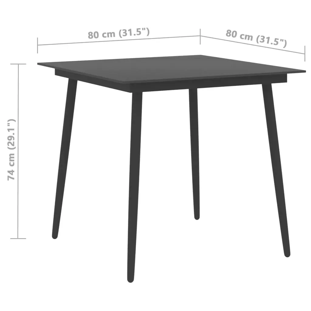 Garden Dining Set PVC Rattan Black Price