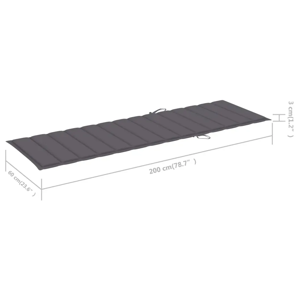 Garden Sun Lounger with Cushion Solid Acacia Wood Price