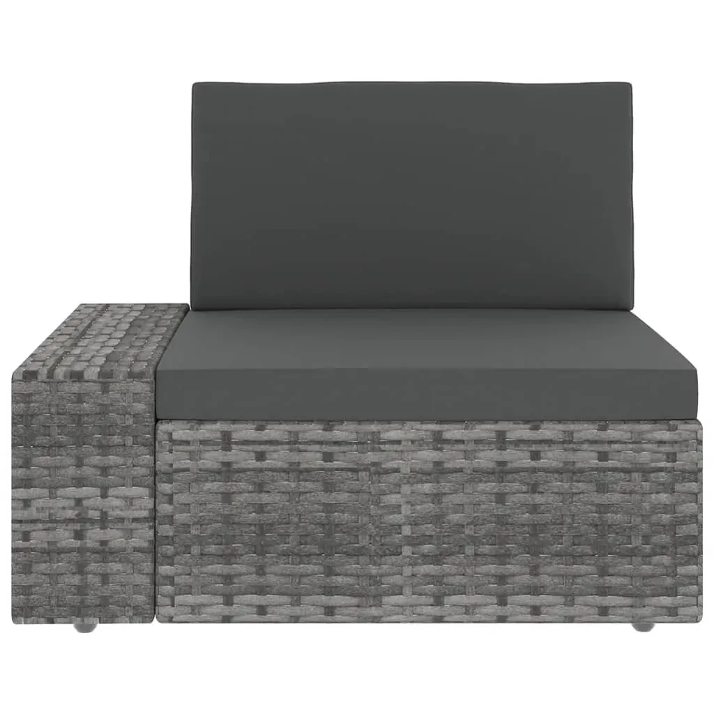 Garden Lounge Set with Cushions Grey Poly Rattan Price