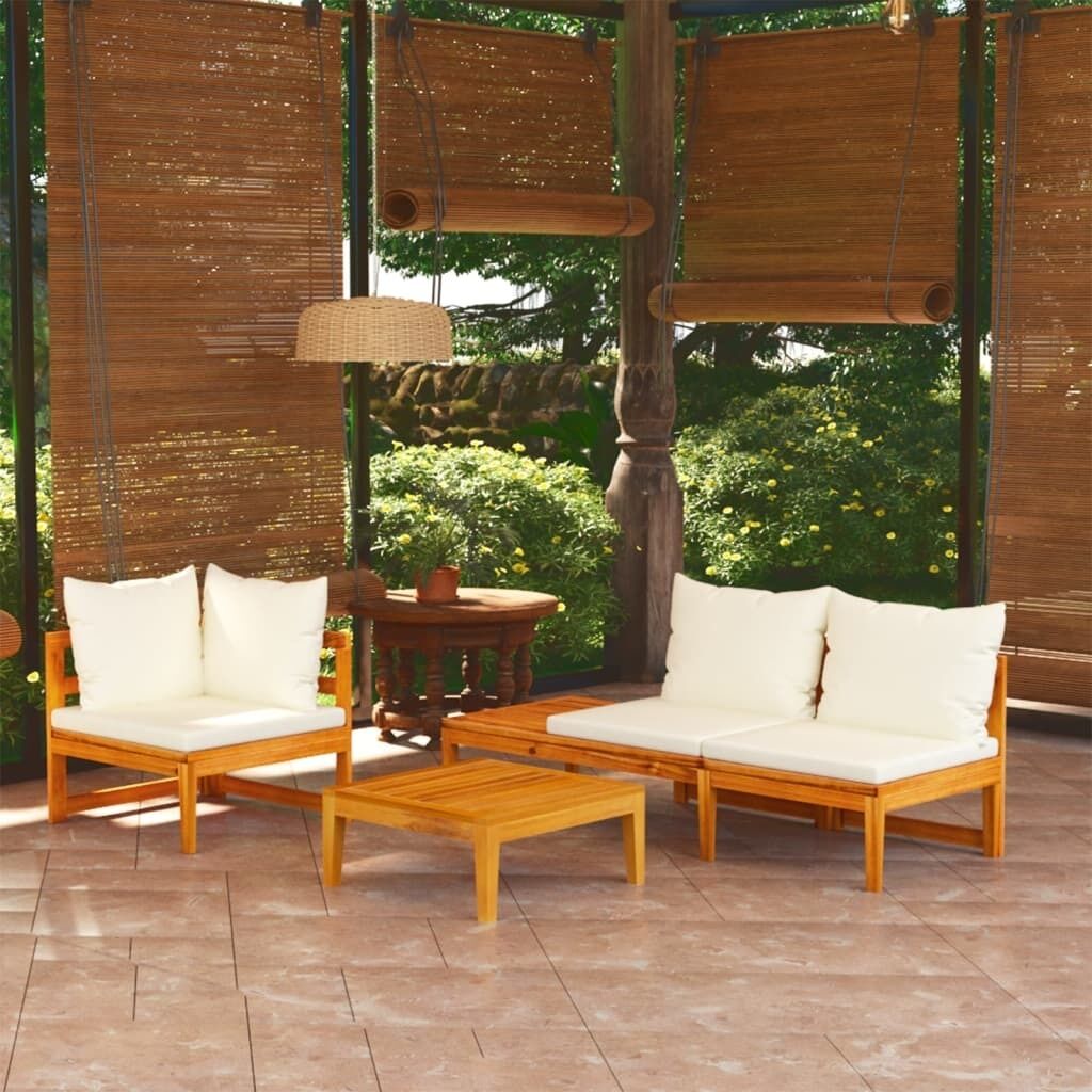 Garden Lounge Set with Cushions Acacia Wood Price
