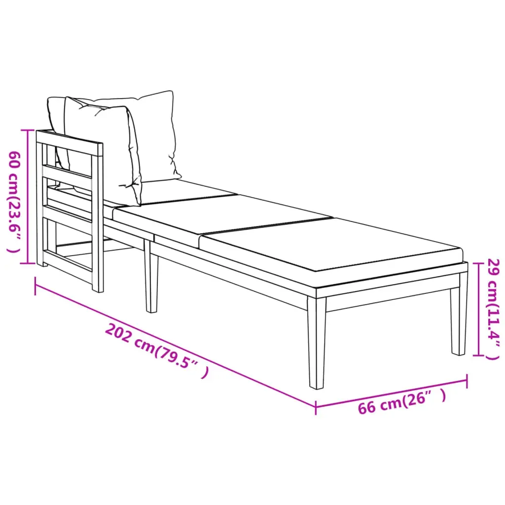 Sun Loungers with Cushions 2 pcs Acacia Wood Price