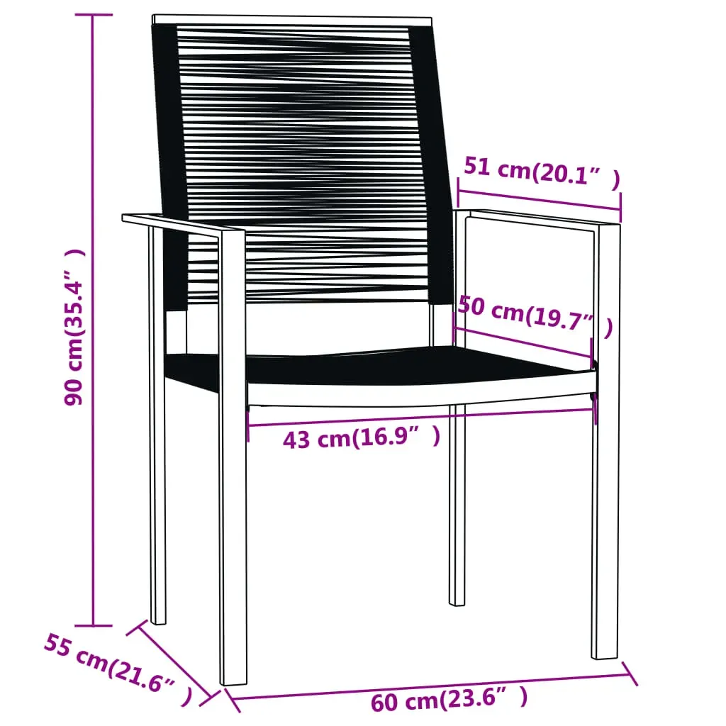 Garden Dining Set Black Price