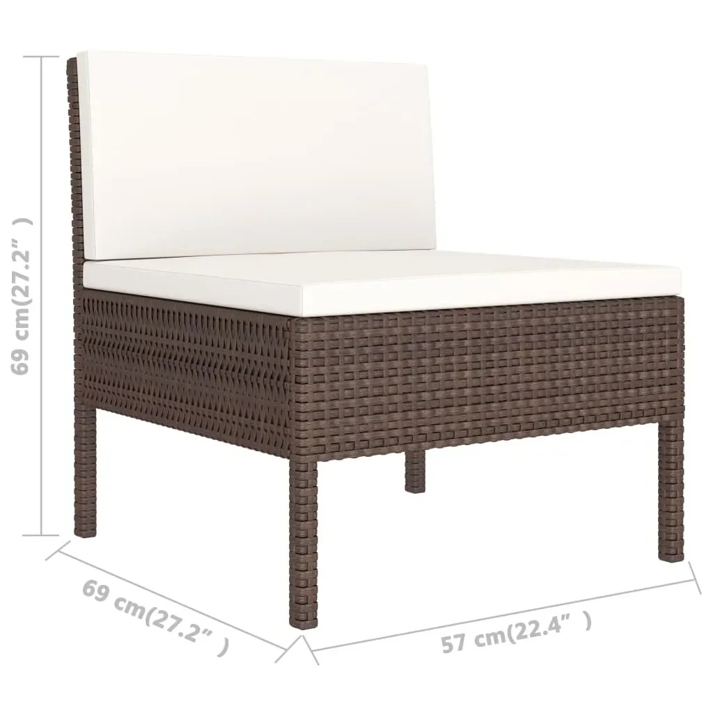 3 Piece Garden Lounge Set with Cushions Poly Rattan Price