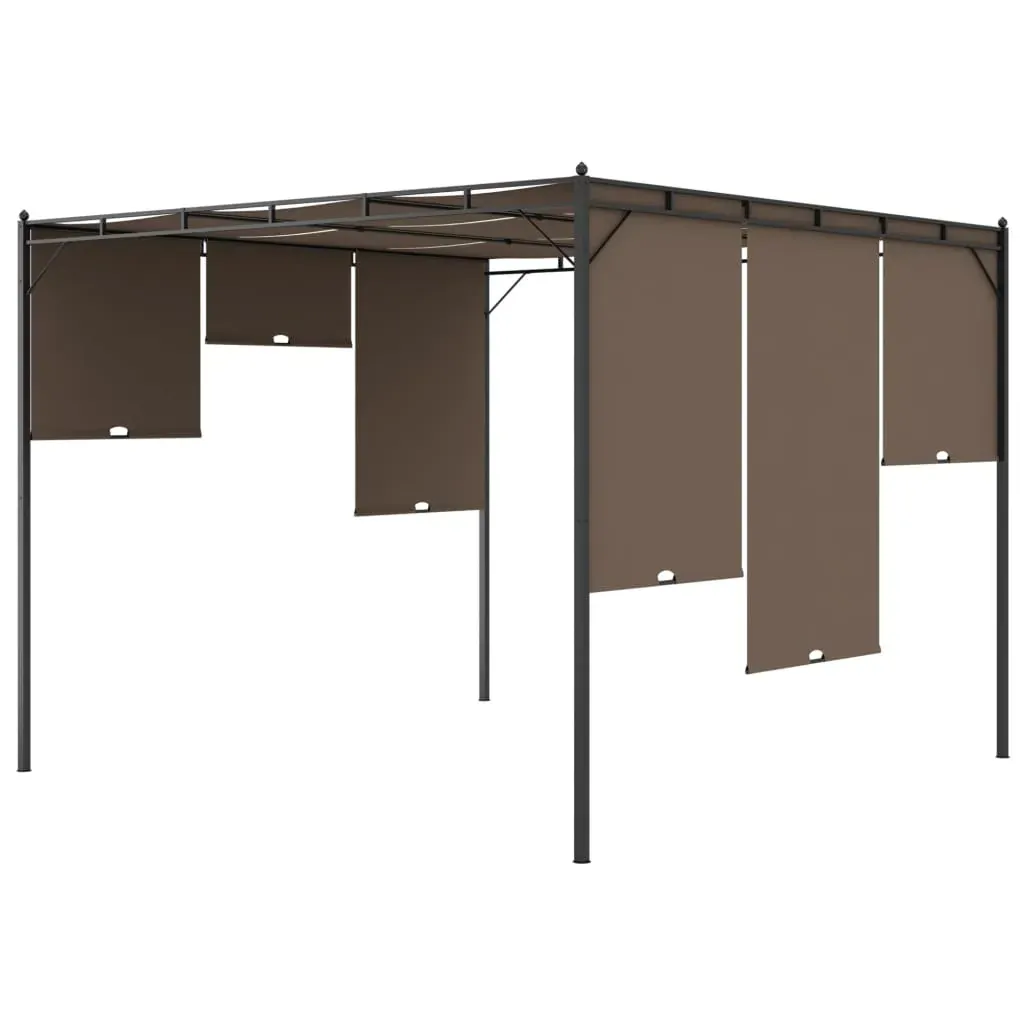 Garden Gazebo with Side Curtain Taupe Price