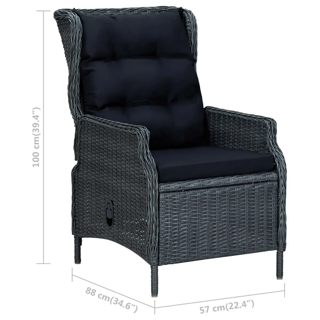 Reclining Garden Chair with Cushions Poly Rattan Price
