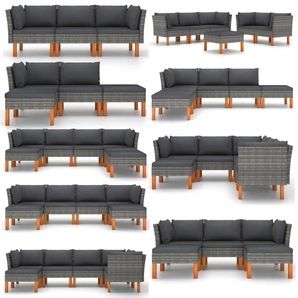 Garden Sofa Poly Rattan and Solid Eucalyptus Wood Price
