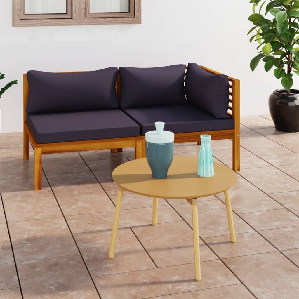 Corner Sofas with Cushions Solid Acacia Wood Price