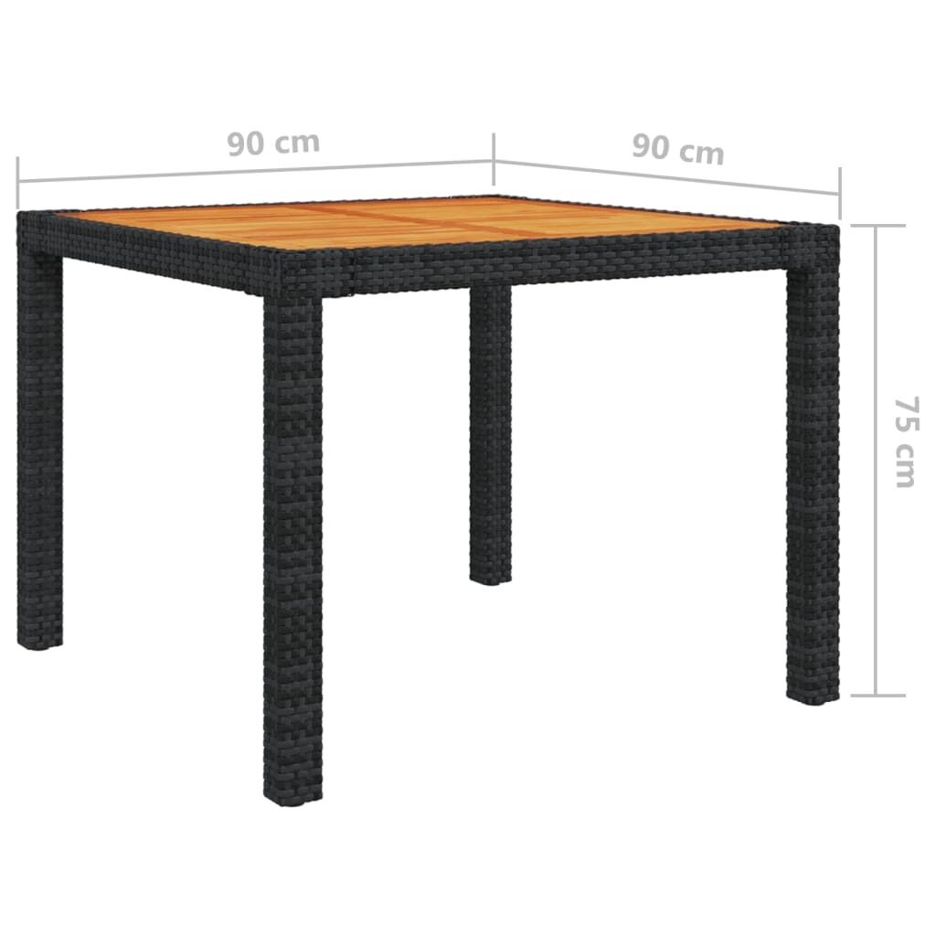 Garden Table Poly Rattan and Acacia Wood Price
