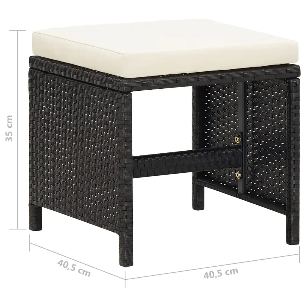 Garden Stools 4 pcs with Cushions Poly Rattan Price