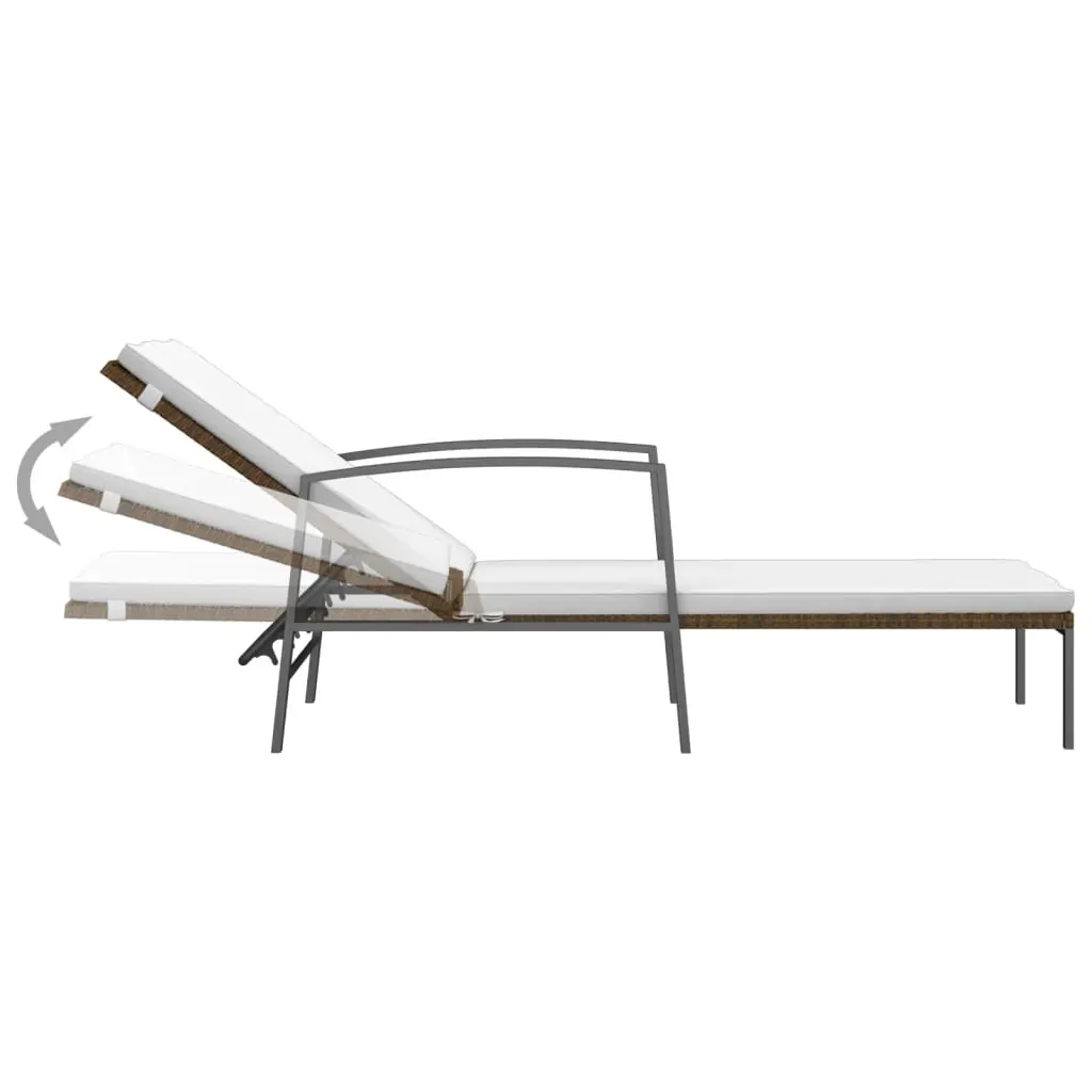 Garden Sun Lounger with Cushion Poly Rattan Price