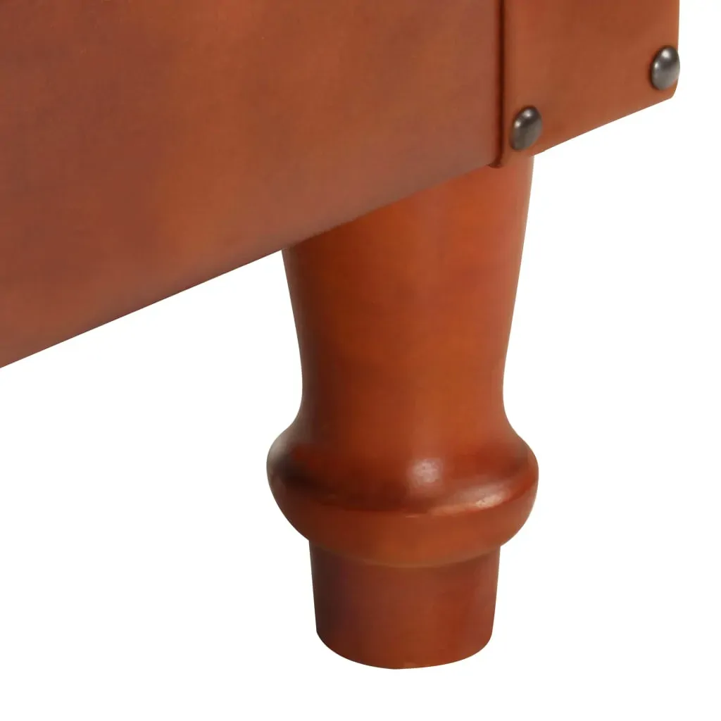 Tub Chair Real Leather and Solid Mango Wood Price