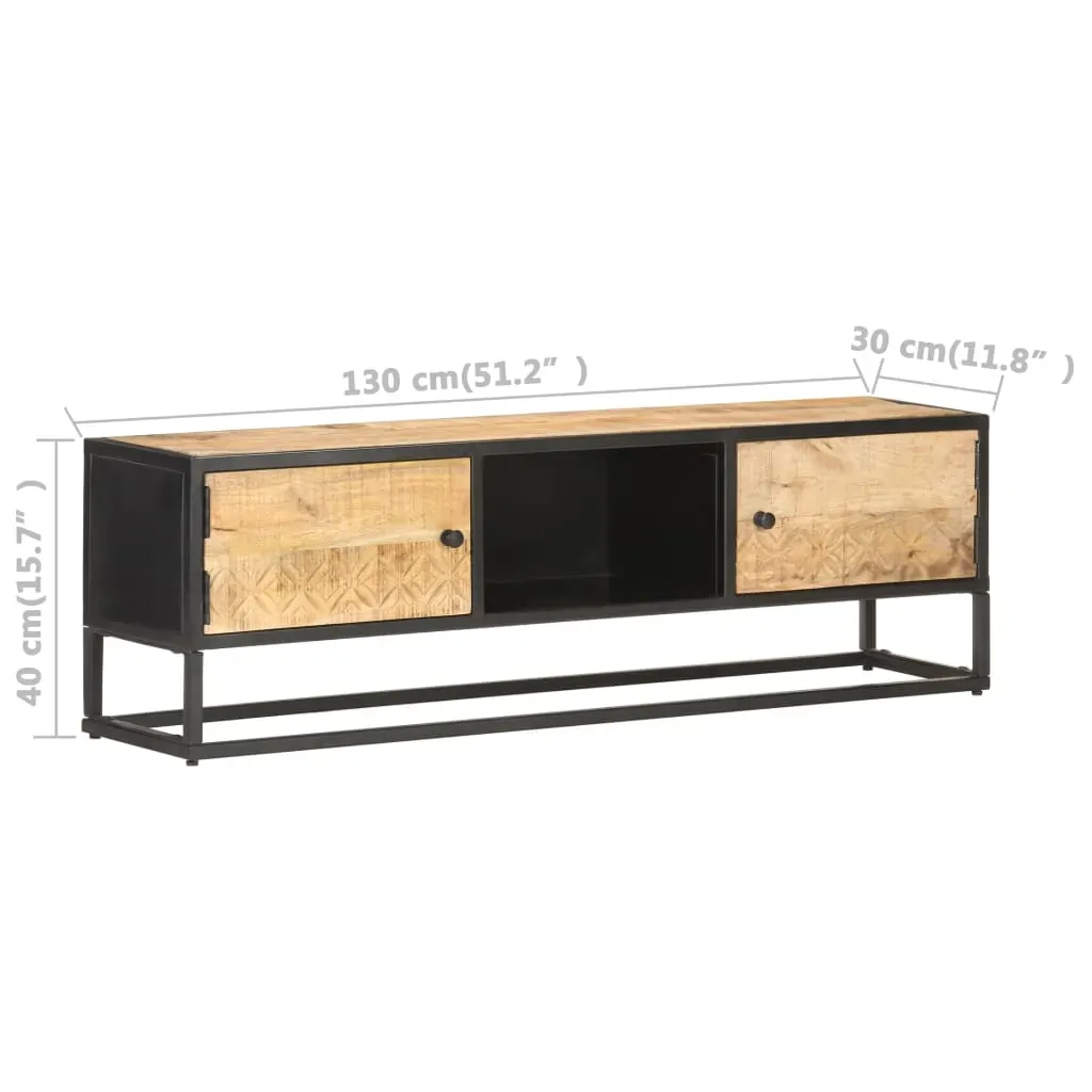 Harpenden TV Cabinet with Carved Door Rough Mango Wood Price