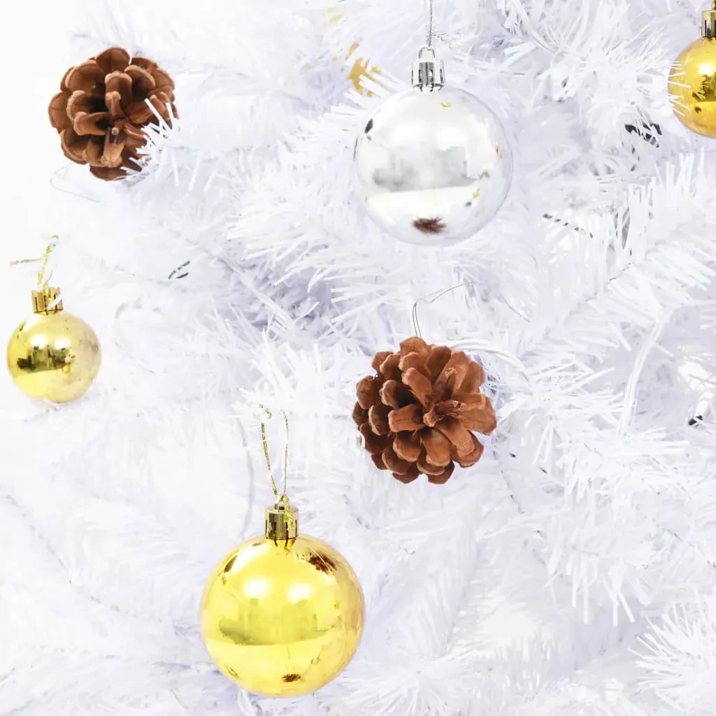 Artificial Christmas Tree with Baubles and LEDs White Price