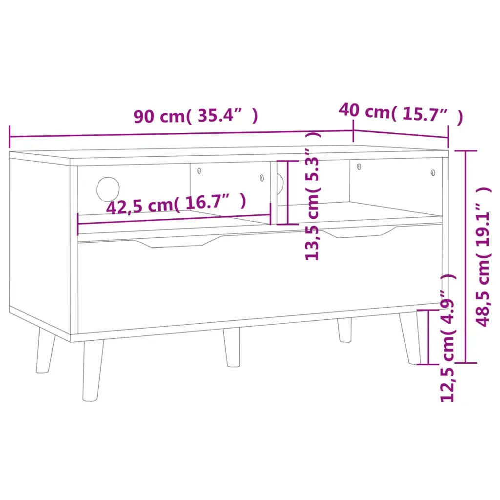 Dunstable TV Cabinet 90x40x48.5 cm Engineered Wood Price
