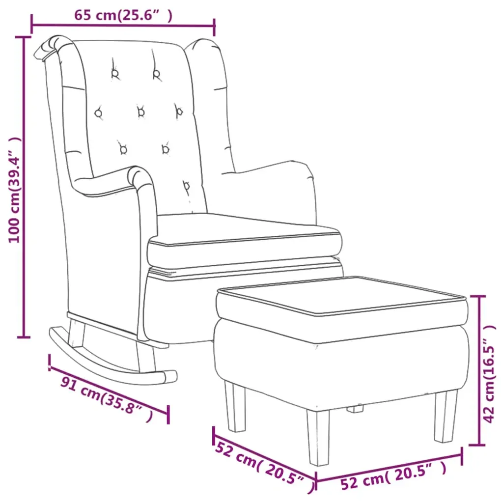 Armchair with Solid Rubber Wood Rocking Legs Fabric Price