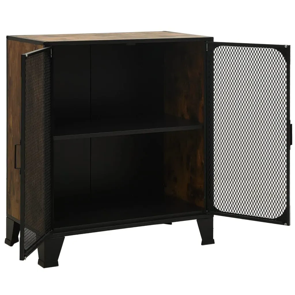 Storage Cabinet Rustic 72x36x82 cm Metal and MDF Price