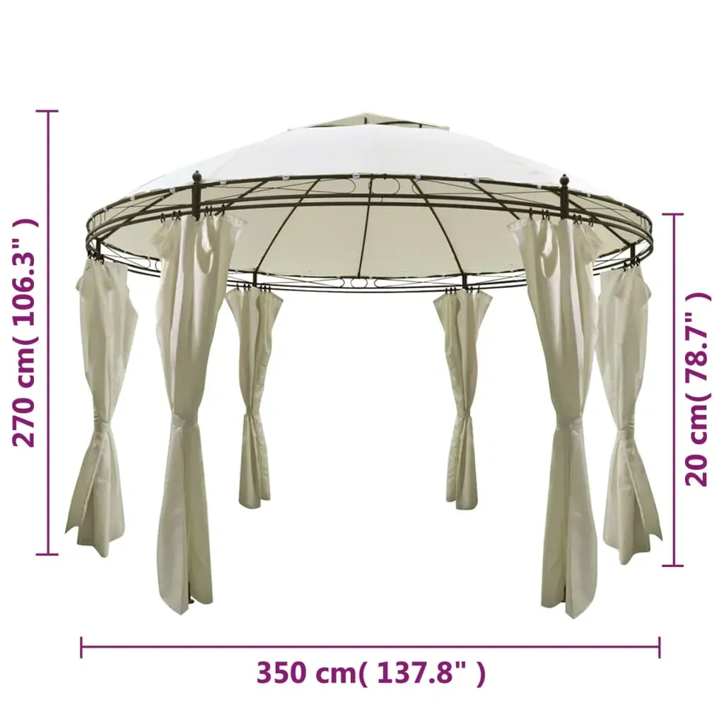 Round Gazebo with Curtains 3.5 x 2.7 m Price
