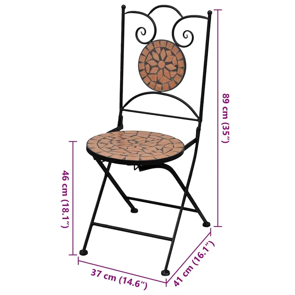 Folding Bistro Chairs 2 pcs Ceramic Price