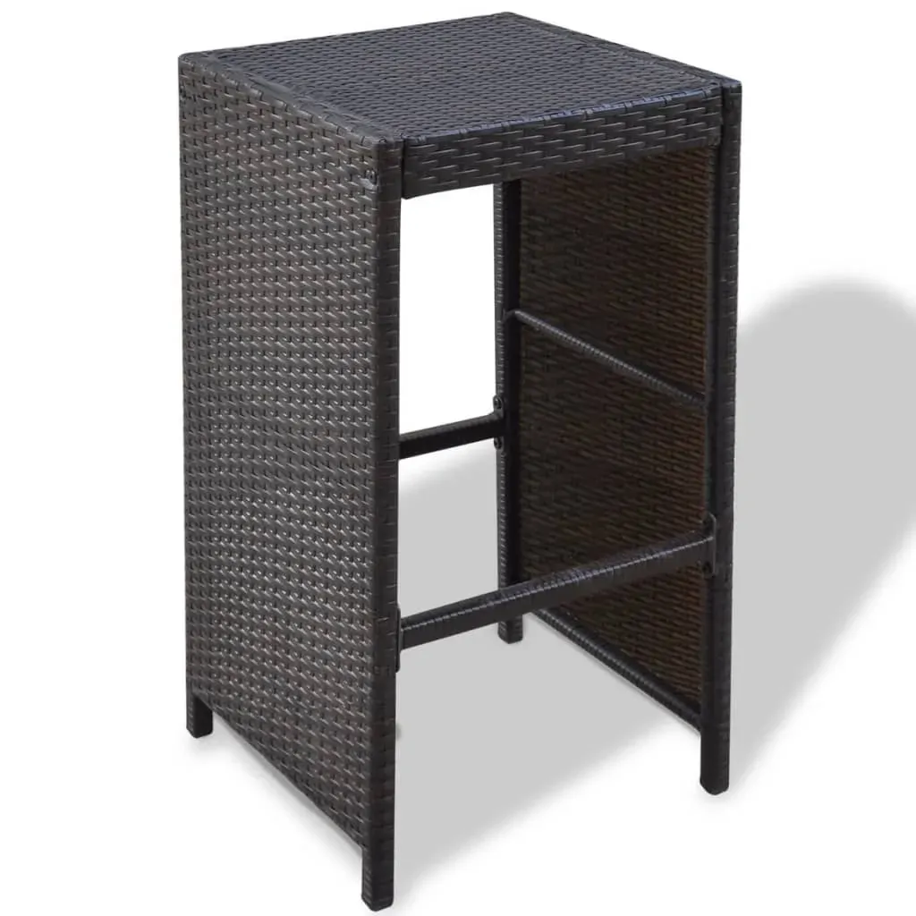 7 Piece Garden Bar Set with Cushions Poly Rattan Price
