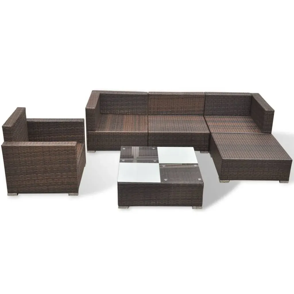 6 Piece Garden Lounge Set with Cushions Poly Rattan Price