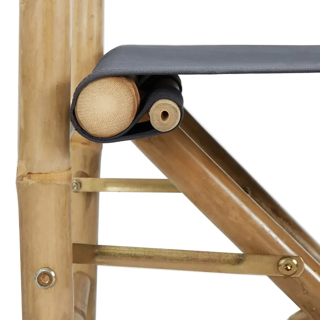 Folding Director's Chair 2 pcs Bamboo and Canvas Price