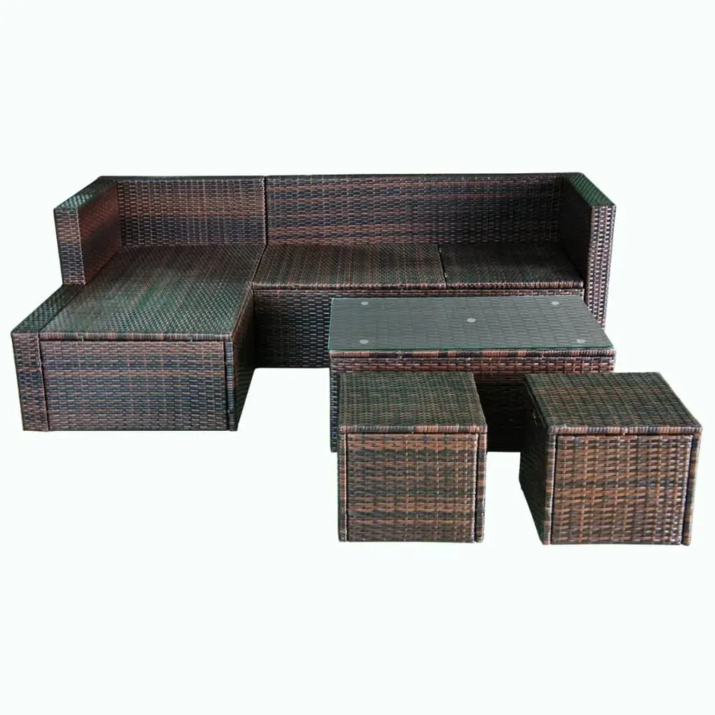 4 Piece Garden Lounge Set with Cushions Poly Rattan Price