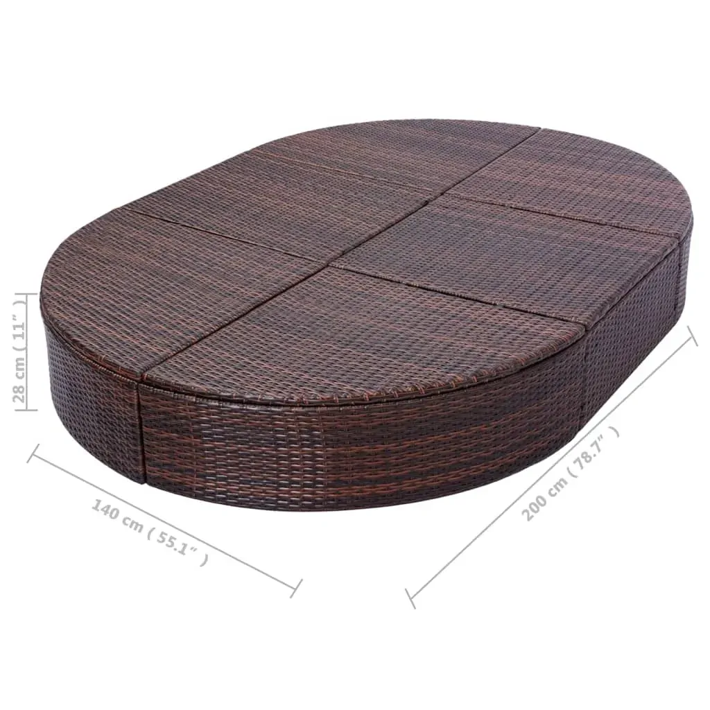 Outdoor Lounge Bed with Cushion Poly Rattan Price