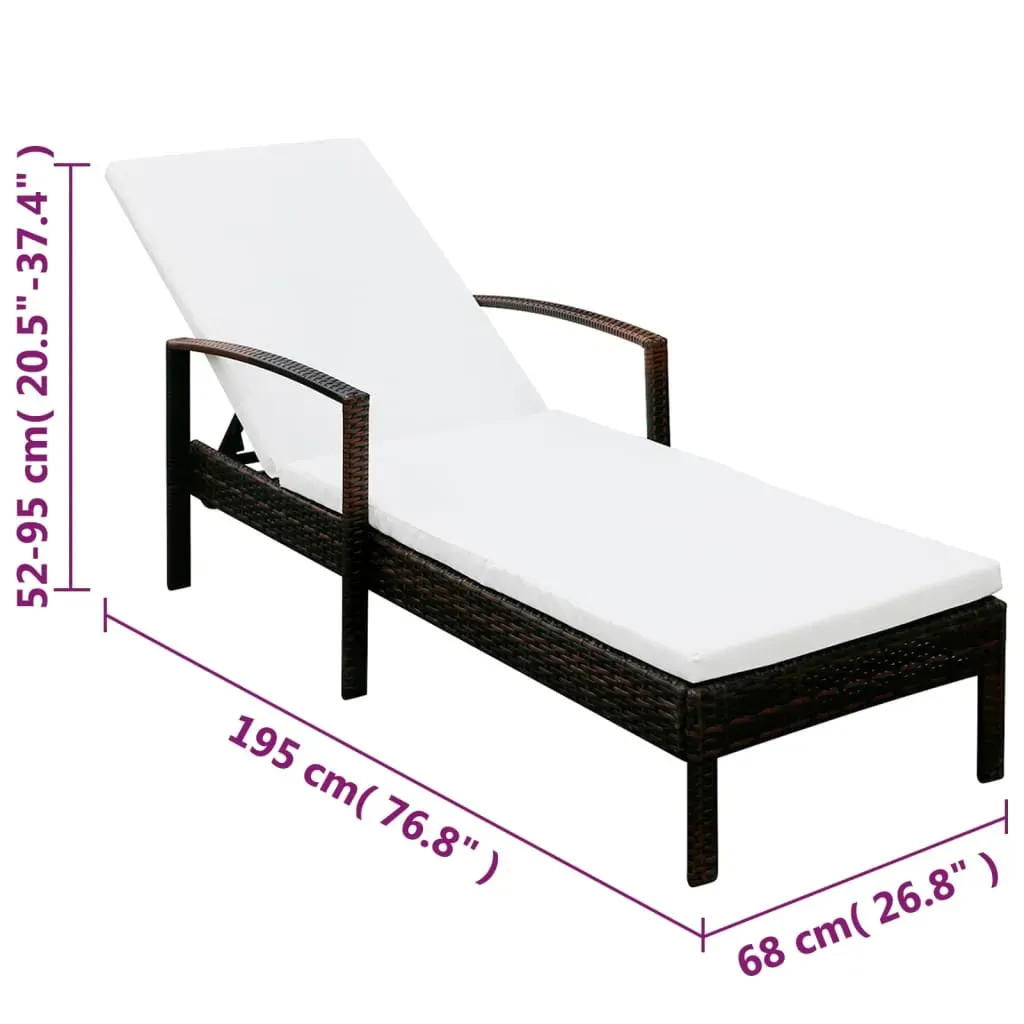 Sun Lounger with Cushion Poly Rattan Price