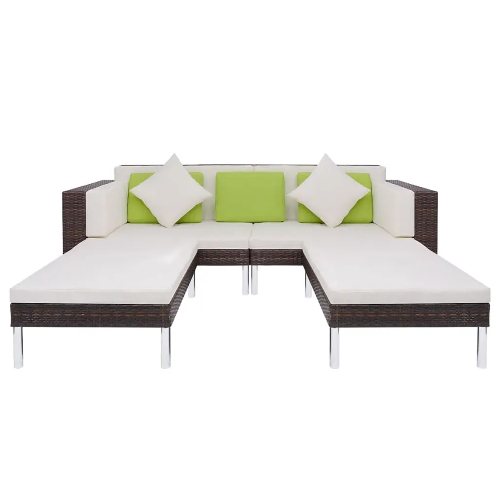 4 Piece Garden Lounge Set with Cushions Poly Rattan Price