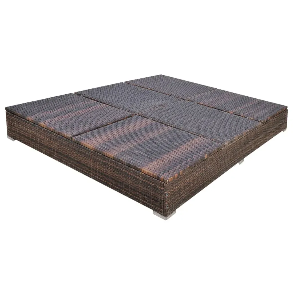 Outdoor Lounge Bed with Umbrella Poly Rattan Price