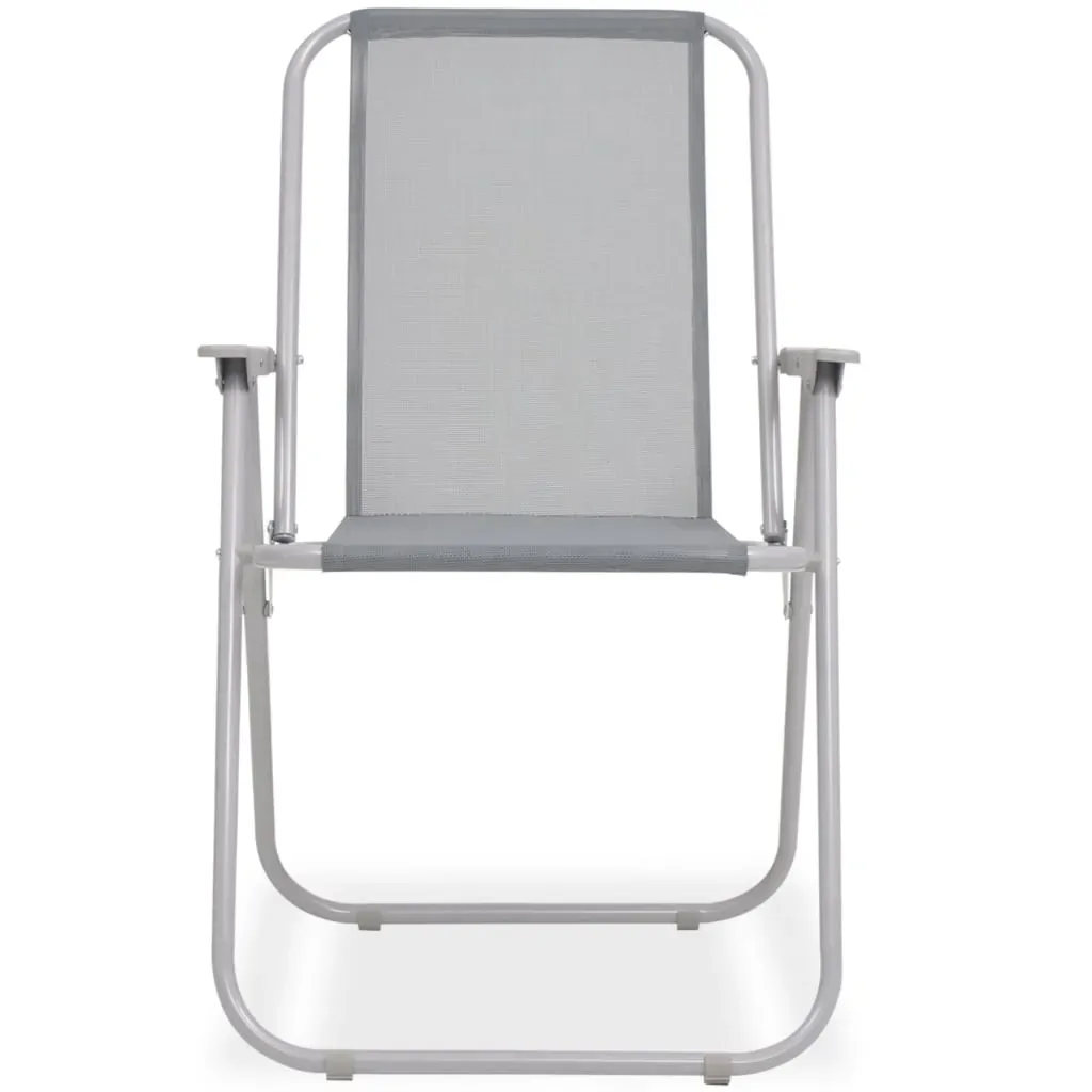 Outdoor Dining Set Steel and Textilene Grey Price