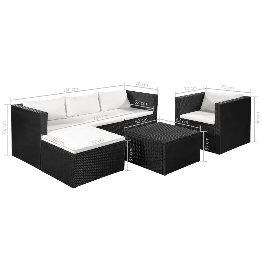 4 Piece Garden Lounge Set Poly Rattan Price