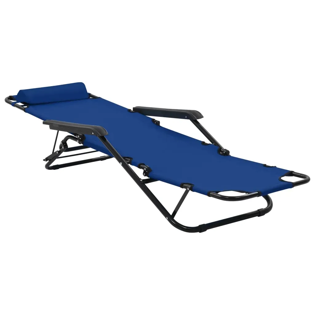 Folding Sun Loungers 2 pcs with Footrests Steel Price