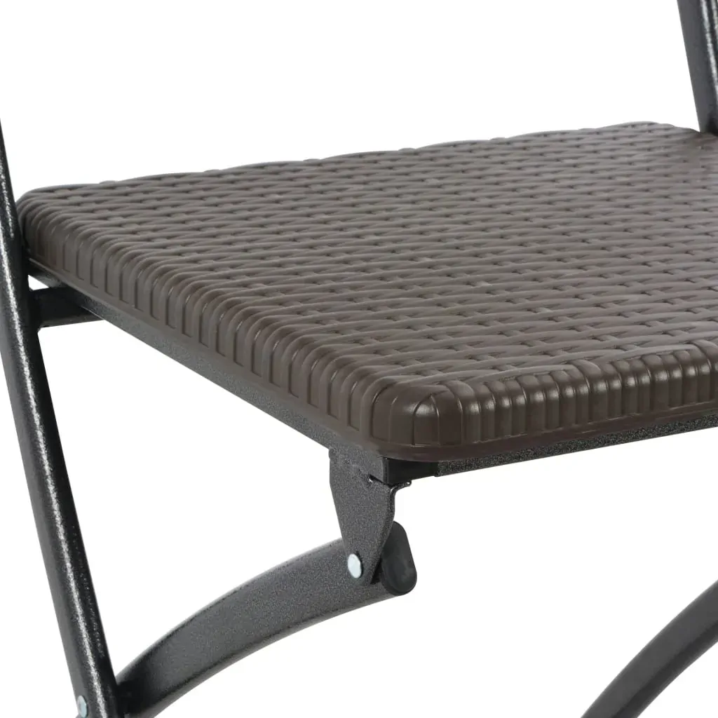 Folding Garden Chairs HDPE and Steel Brown Price