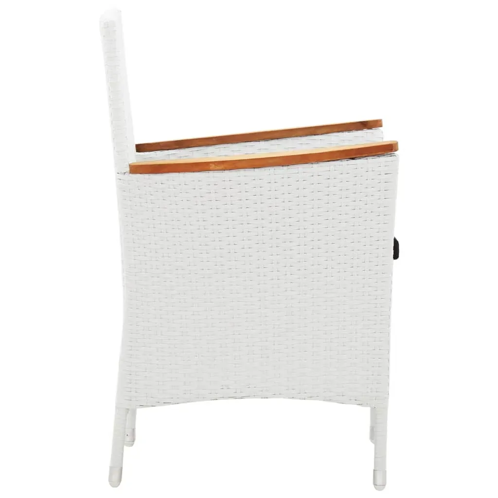 Outdoor Dining Set Poly Rattan White Price
