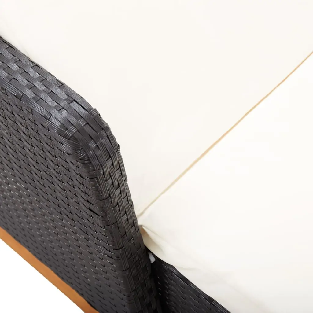 Sun Lounger Poly Rattan and Solid Acacia Wood Price