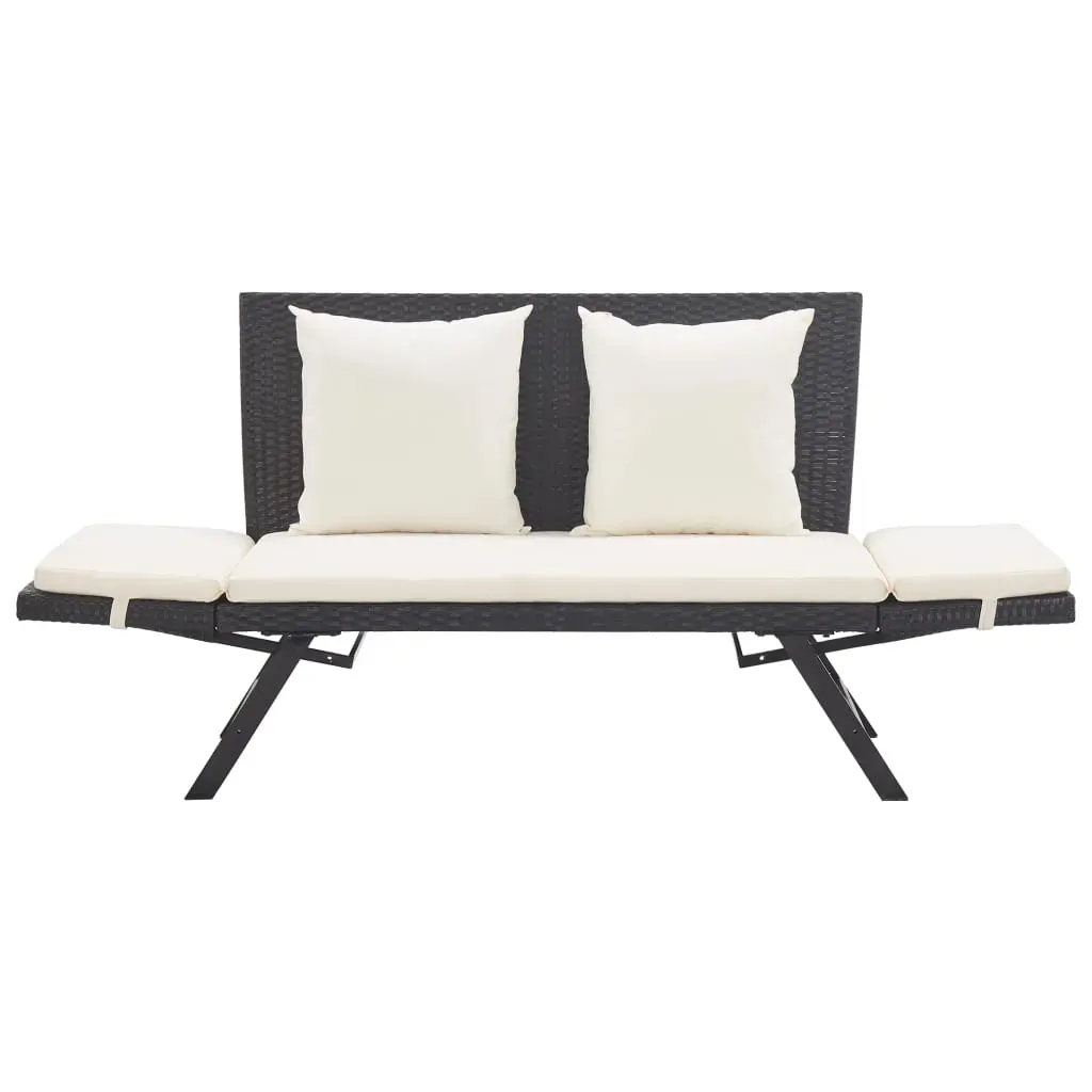 Garden Bench with Cushions 176 cm Poly Rattan Price
