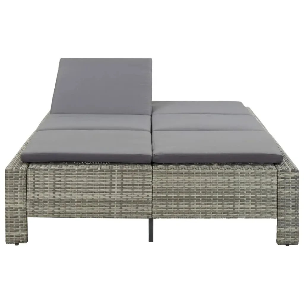 2-Person Sunbed with Cushion Poly Rattan Price