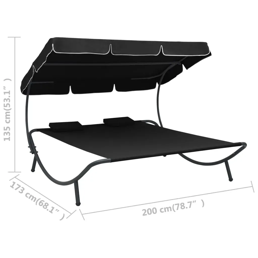 Outdoor Lounge Bed with Canopy and Pillows Price