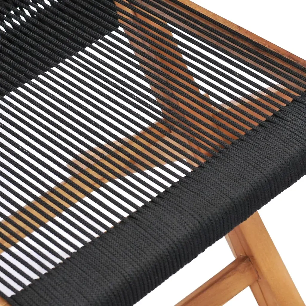 Folding Garden Chairs 2 pcs Solid Teak Wood and Rope Price