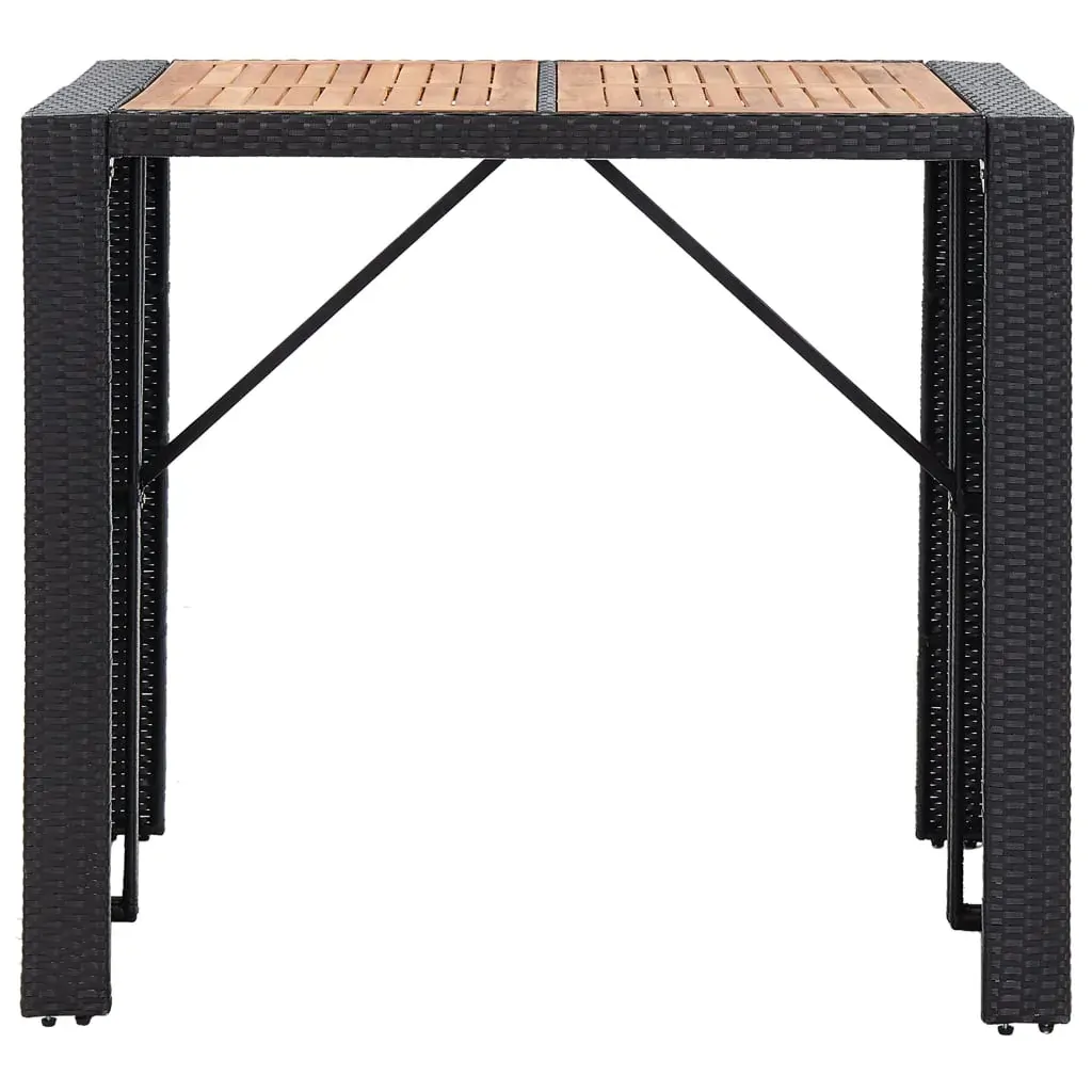 Outdoor Bar Set Poly Rattan and Acacia Wood Price