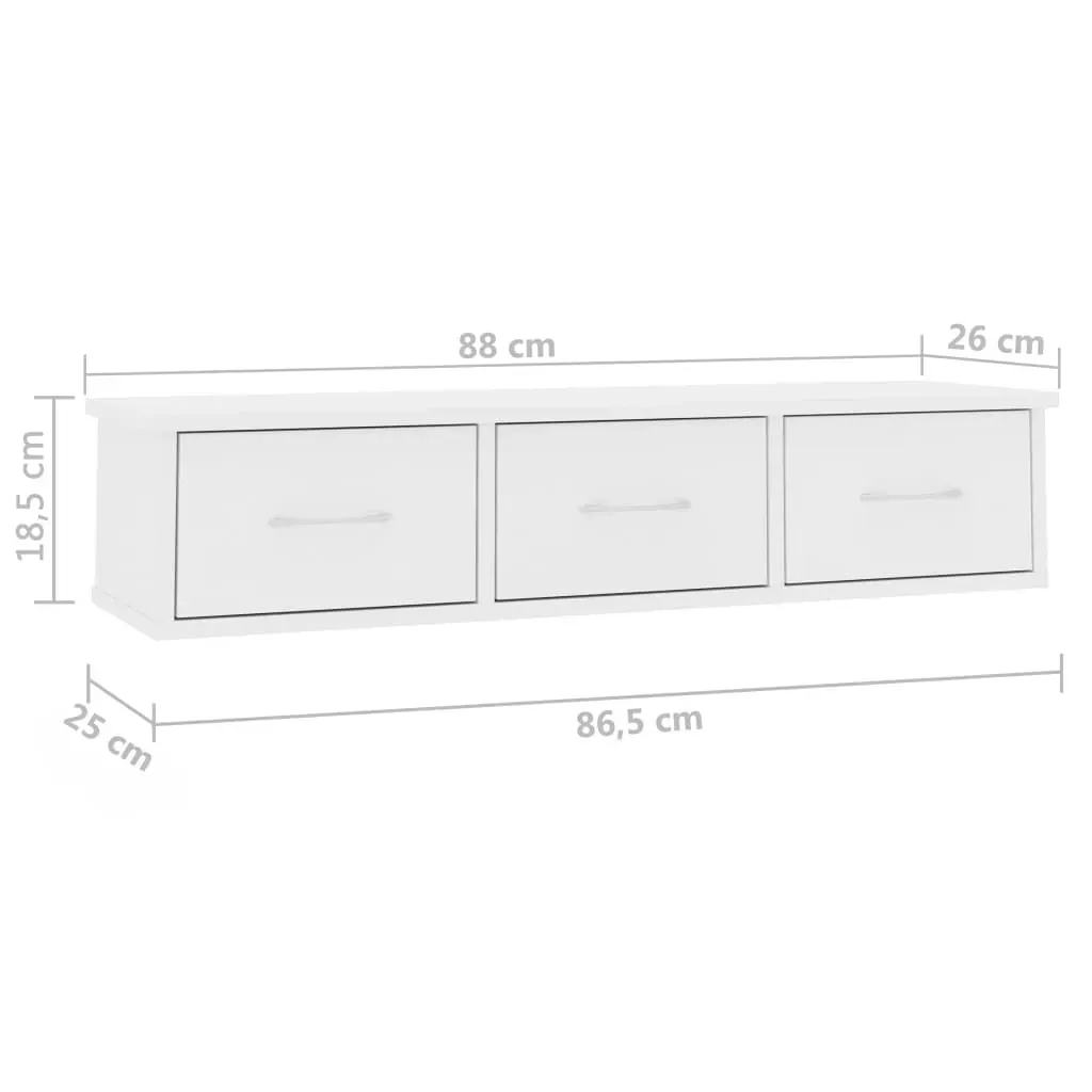 Wall-mounted Drawer Shelf 88x26x18.5 cm Engineered Wood Price