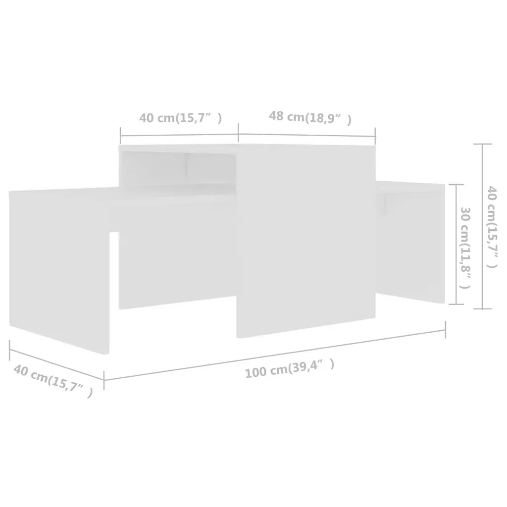 Coffee Table Set 100x48x40 cm Engineered Wood Price