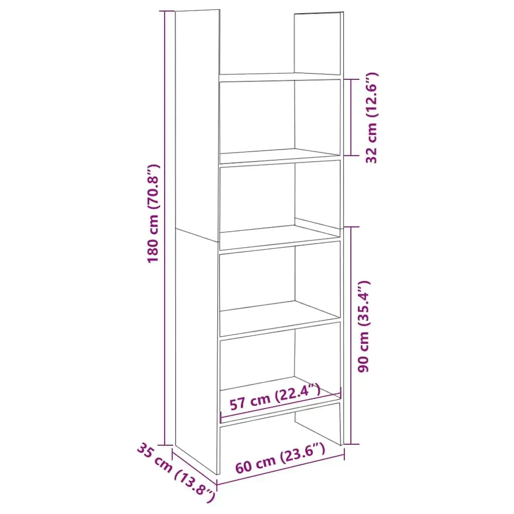 Book Cabinet 60x35x180 cm Engineered Wood Price