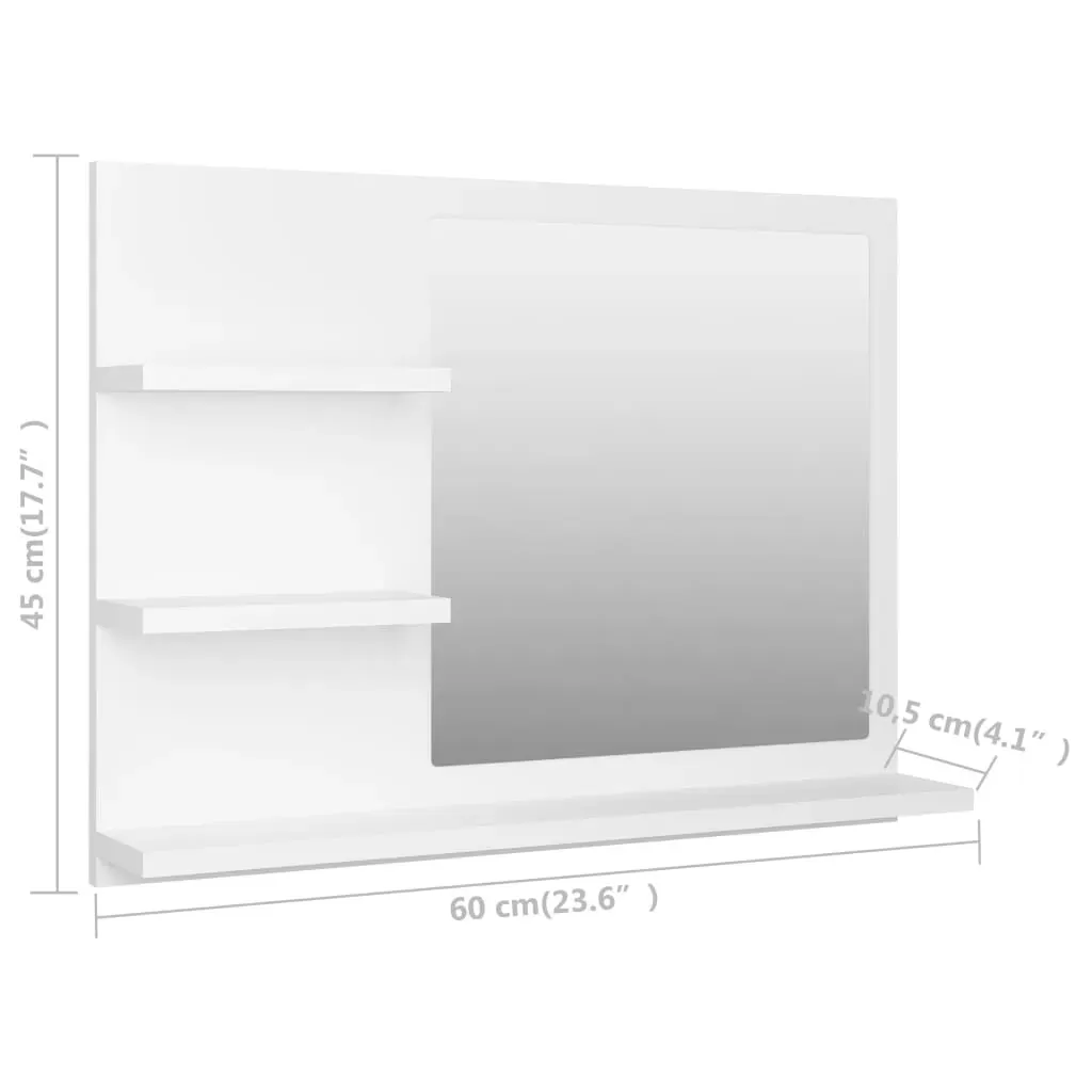 Bathroom Mirror 60x10.5x45 cm Engineered Wood Price