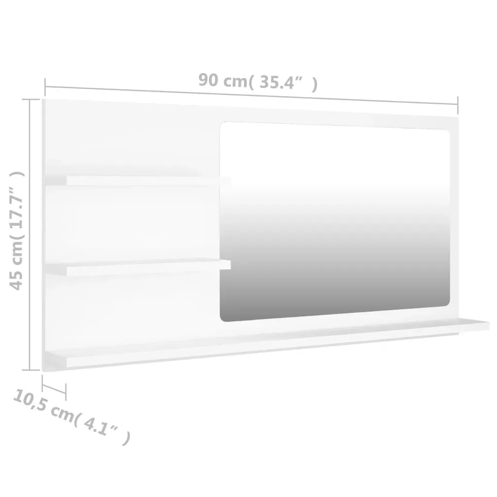 Bathroom Mirror 90x10.5x45 cm Engineered Wood Price