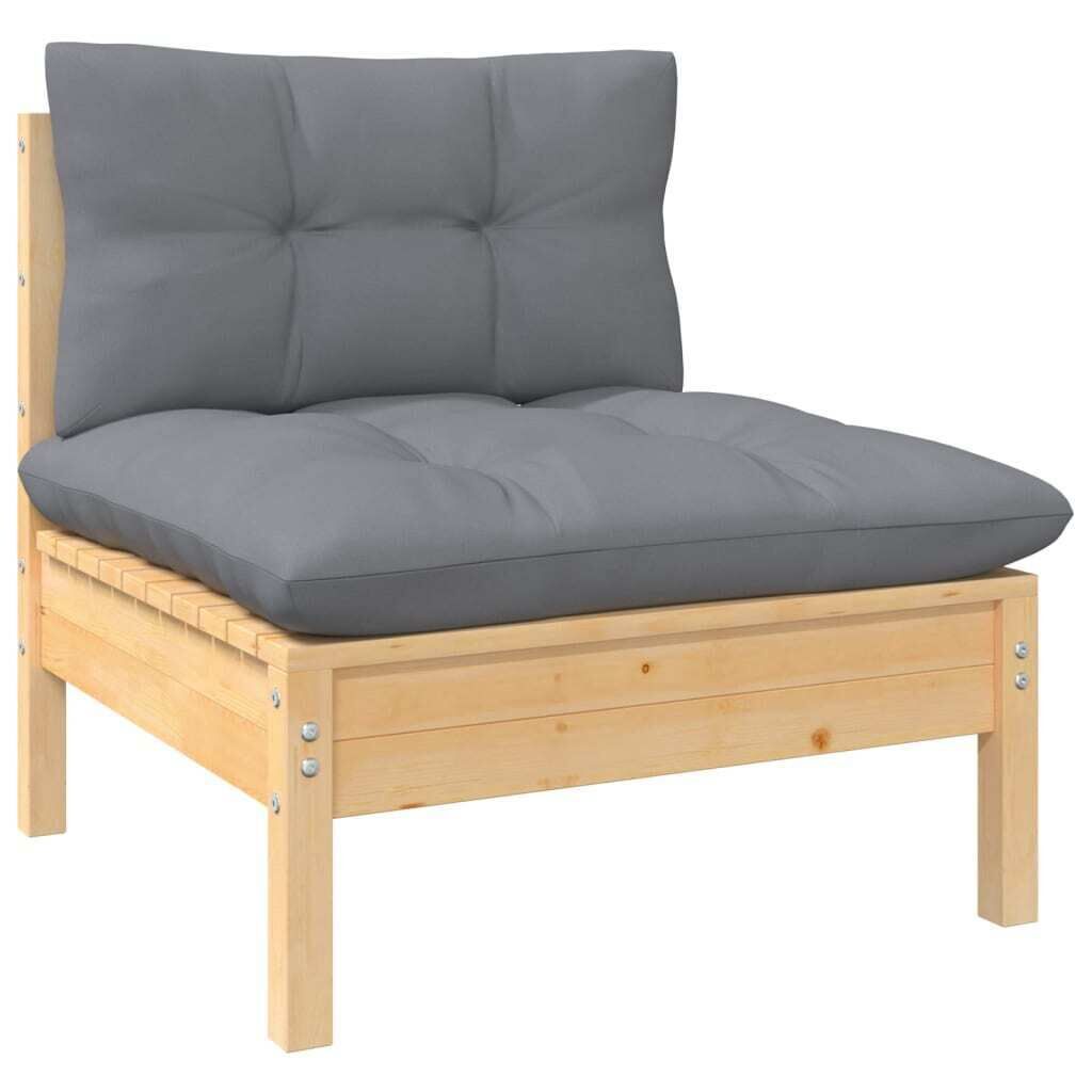 Garden Corner Sofa with Cushions Solid Pinewood Price