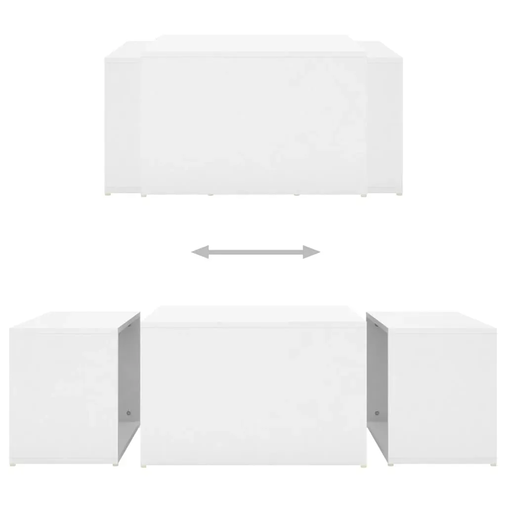 3 Piece Nesting Coffee Table Set 60x60x38 cm Engineered Wood Price