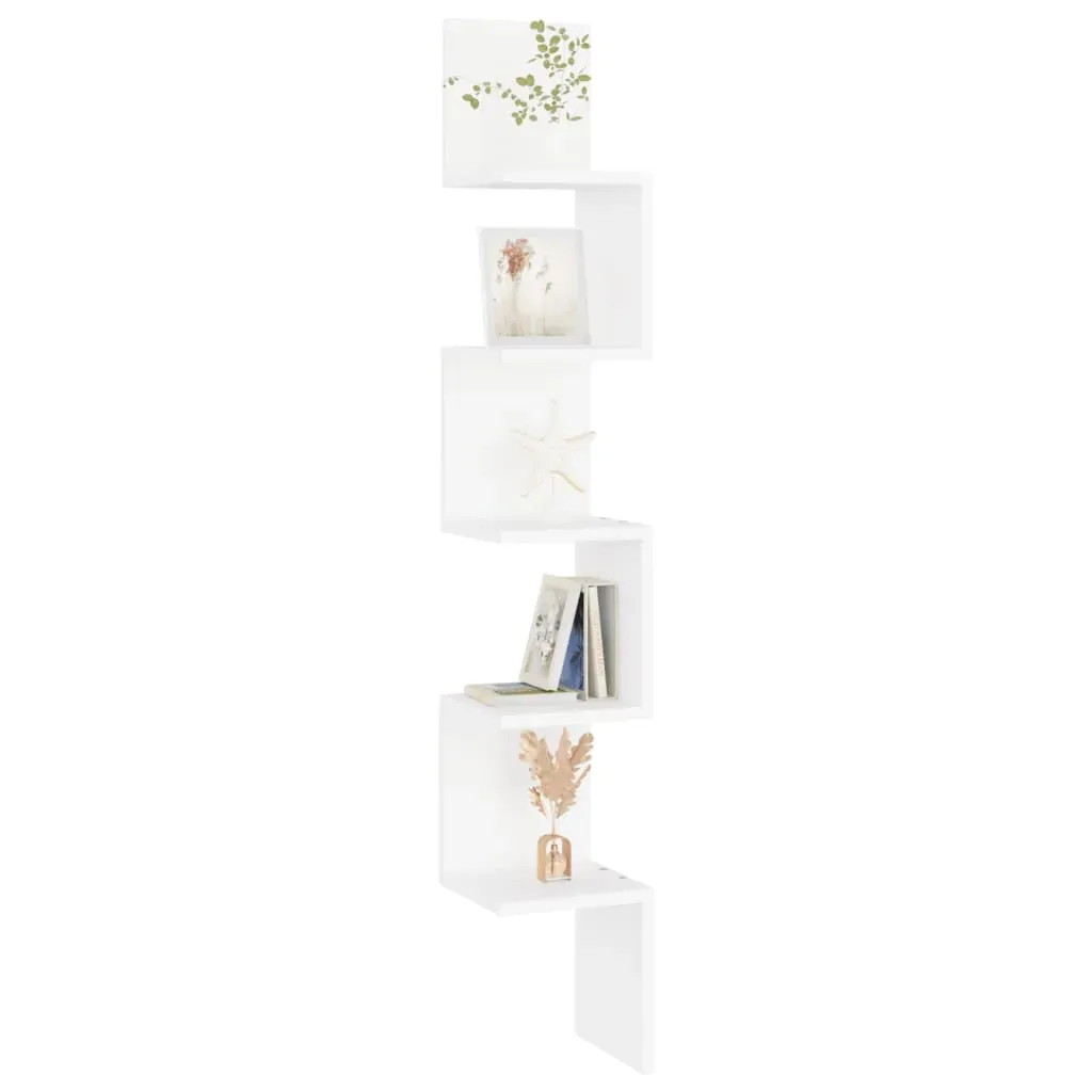 Wall Corner Shelf 20x20x127.5 cm Engineered Wood Price