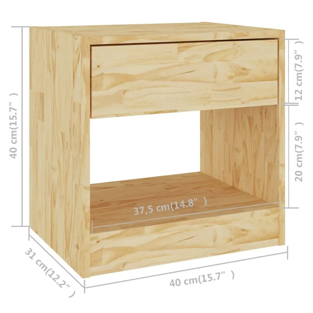 Wantage Bedside Cabinet 40x31x40 cm Solid Pinewood Price